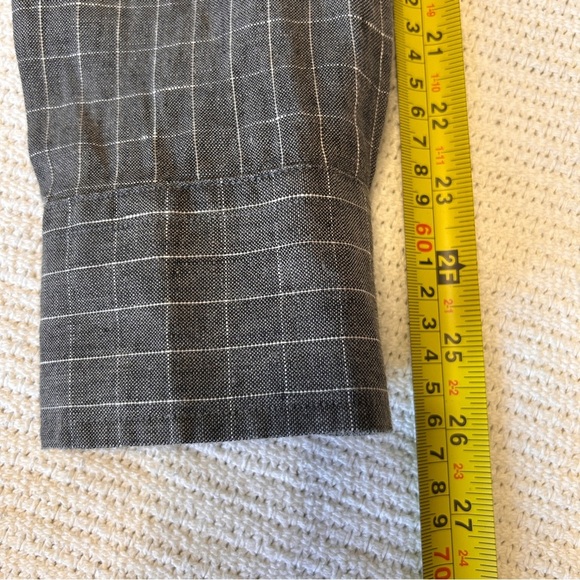 UNTUCKit Men's Size Large Checkered Long Sleeve Dress Shirt Linen Slim Fit - Picture 8 of 8
